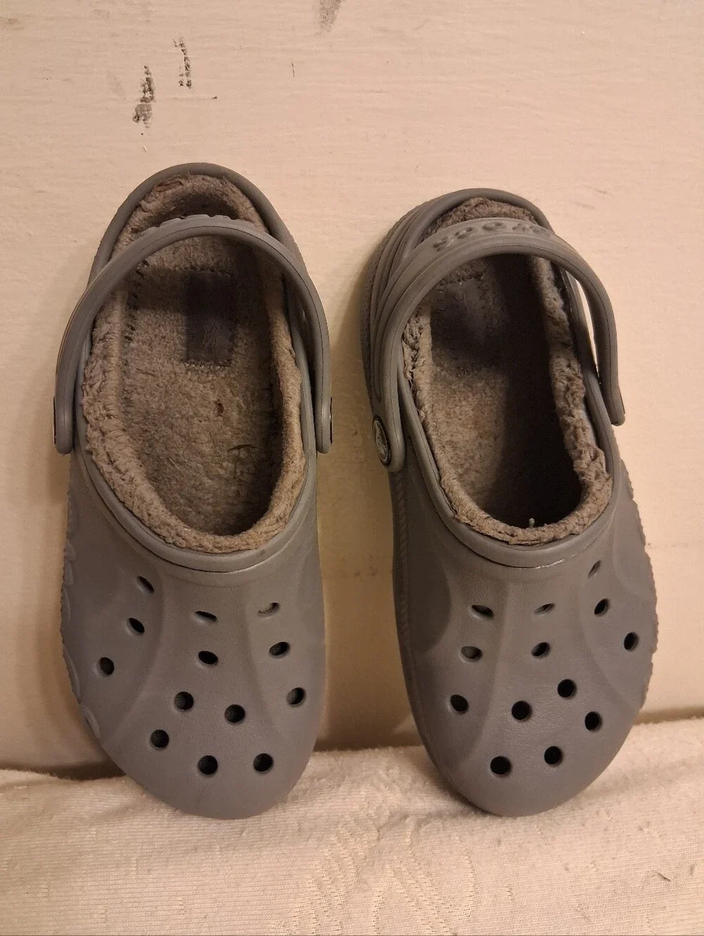 Kids Gray Lined Clog Shoes size C13